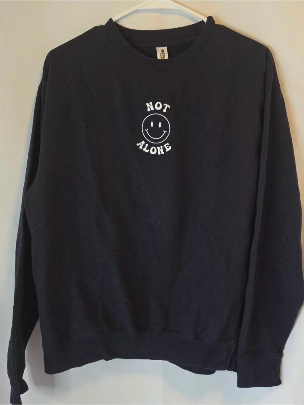 Not Alone Black Crewneck Sweatshirt
